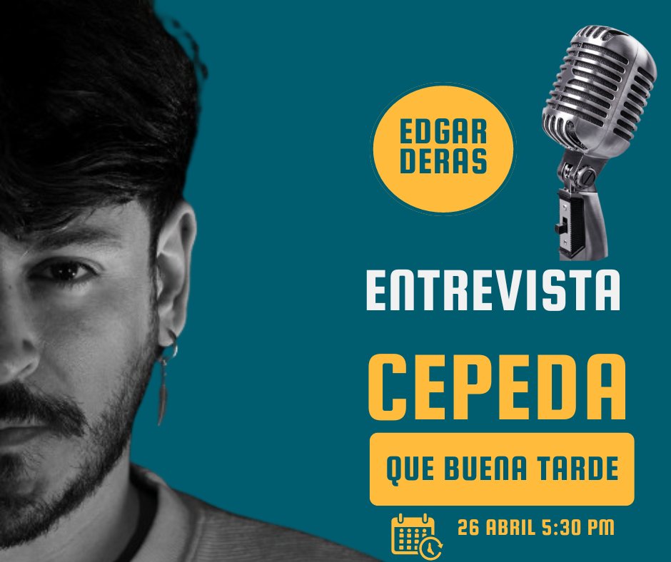 Mañana paren todo que @Edgar_Deras entrevista por primera vez a @cepedaoficial en México sintonicen #Exa #QueBuenaTarde