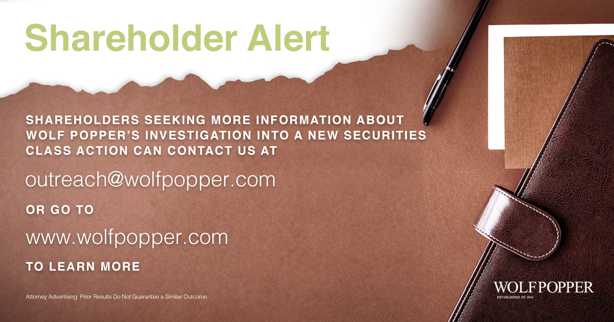 #ShareholderAlert: @wolfpopperllp Continues its #Investigation on Behalf of #Investors in Harmony Biosciences Holdings, Inc. ($HRMY)
#joinclassaction #securitieslitigation #leadplaintiff #classactionlawsuitlawsuit #securitiesclassaction #classactions
'Link in Comments'