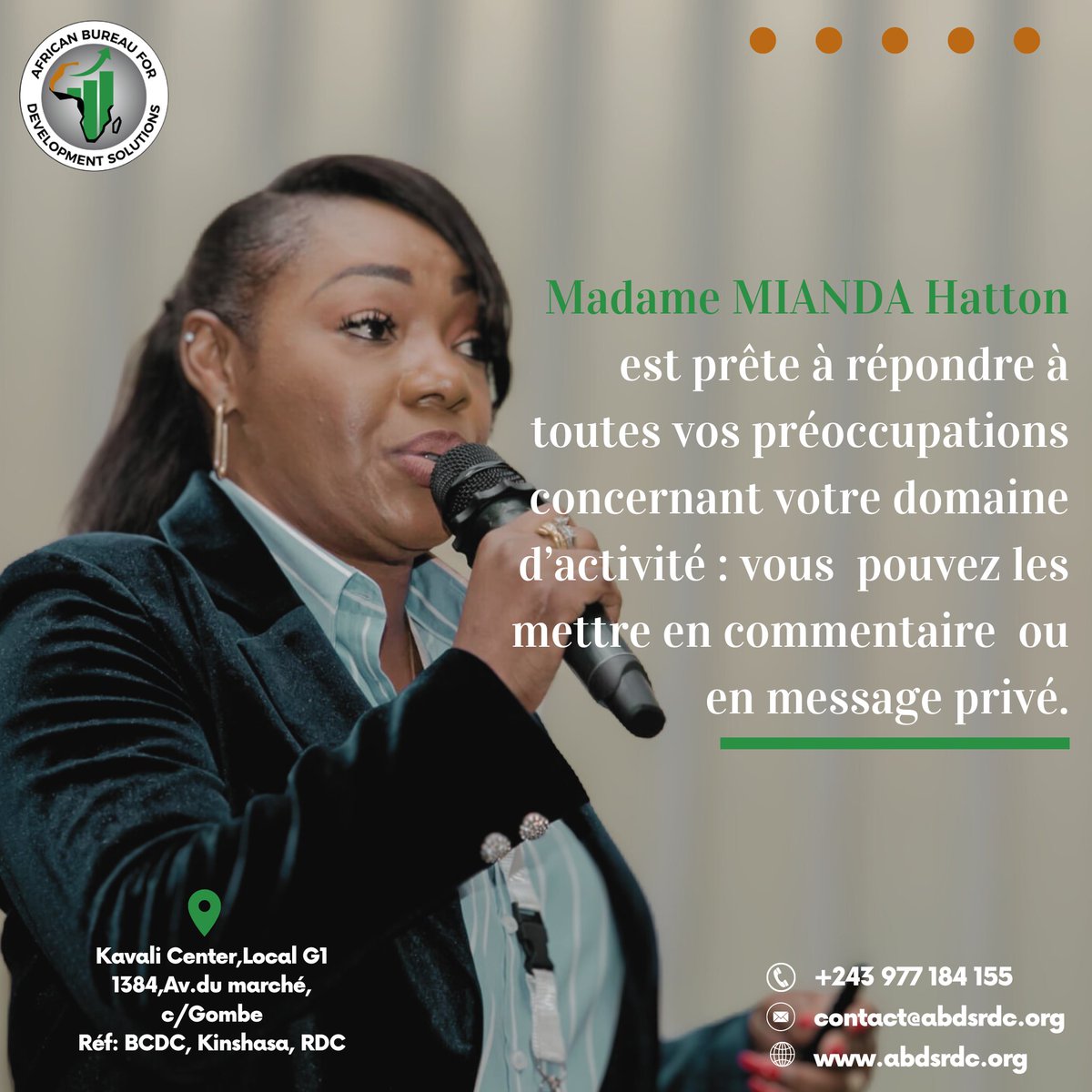 Tout en nous communicant vos préoccupations, n'oubliez pas de vous enregistrer comme membre d'ABDS AFRICA parc ce lien:  

👉👉👉👉bit.ly/Fichedesmembre…

#Encadrement
#Formationprofessionnelle
#Management
#RenforcementCapacités
#Coaching
#Mentorat