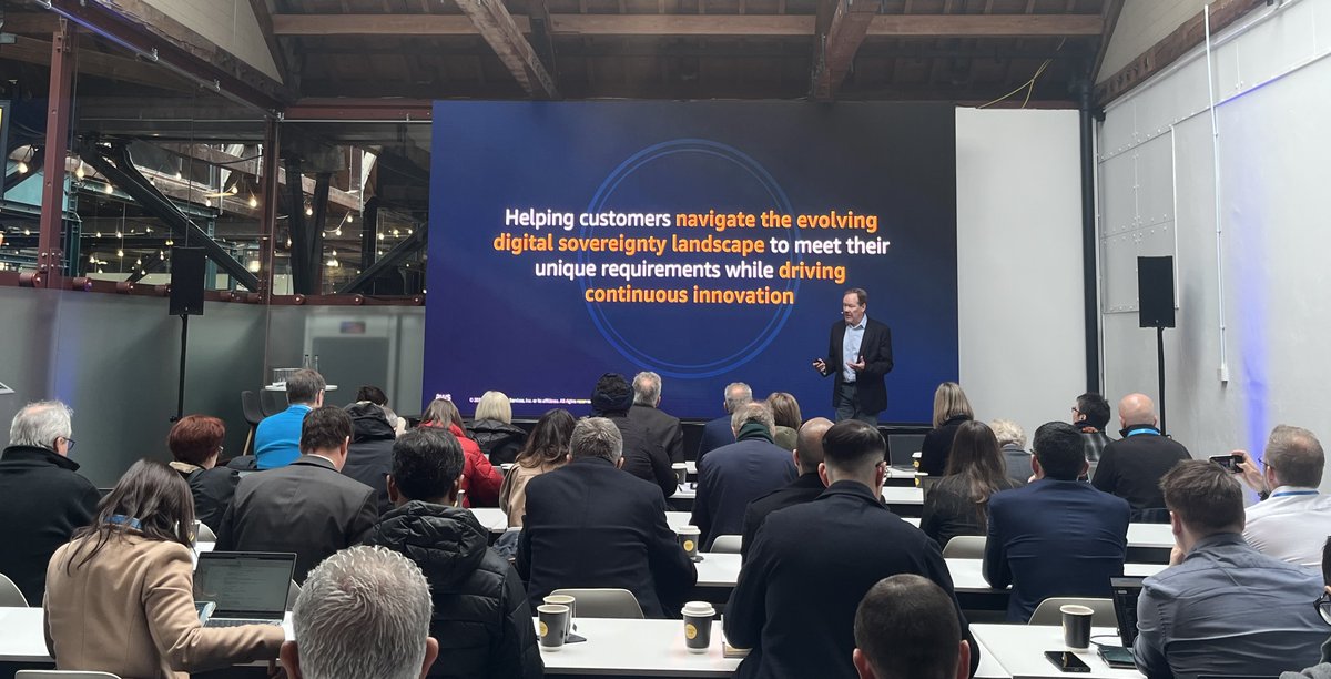 Really enjoyed speaking with customers, partners, & analysts about digital sovereignty at the AWS Analyst Forum & #AWSSummit in London this week. There was a lot of great dialogue on how organizations are using AWS to meet requirements while driving continuous innovation.