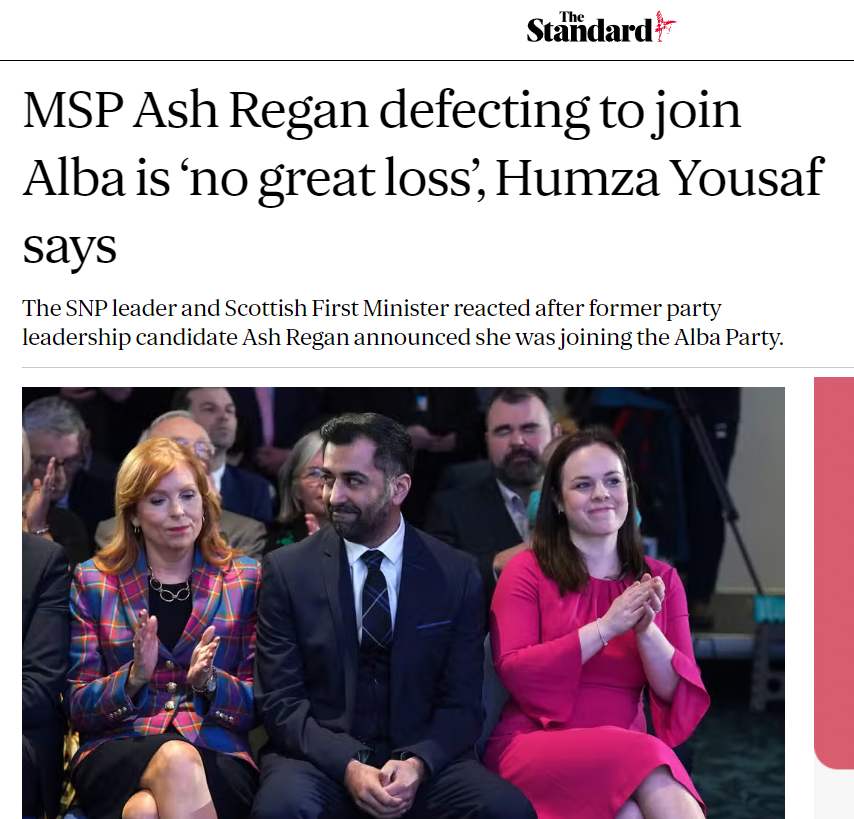 Holyrood - The Current Situation Seats needed for a Majority = 65 SNP seats = 63 Conservative, Labour, Liberal Democrat & Green seats (all supporting a VONC in Humza Yousaf) = 64 Alba = 1 And this is Alba's MSP