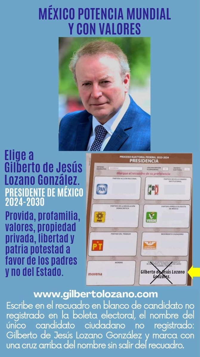 NO TIRES voto con PRIAN
Han perdido TODO, tendrán otra derrota Presidencial al aceptar la imposición de López del rival más débil;  Xóchitl ya con desventaja abismal
Vota digno, vota antisistema, vota vs politicos, vota con valores, vota x derecha, voto ciudadano, voto cristiano