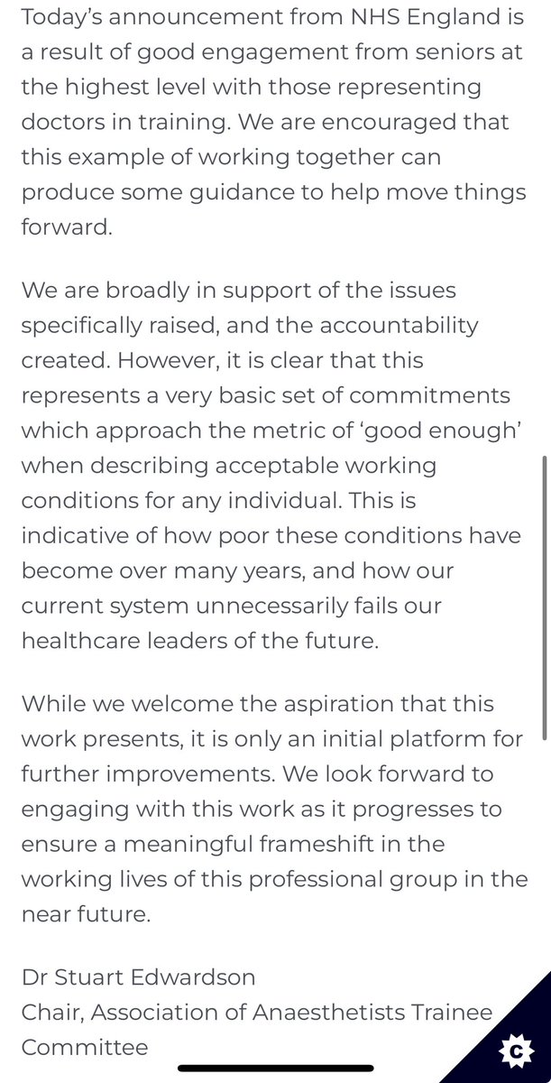 Our statement in response to NHS England ‘Improving the lives of doctors in training announcement’ Available here: shorturl.at/ijFS2