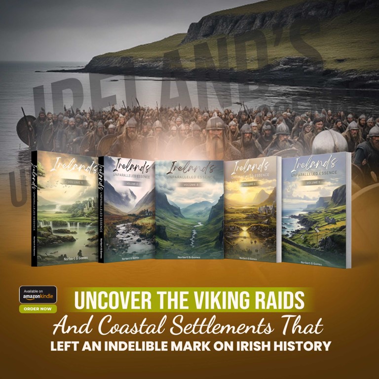 Discover the fascinating tale of Viking raids and settlements in “Ireland’s Unparalleled Essence” by Norbert G Gomes. 

Check the first comment to order your book now.

#irelandsunparalleledessence #norbertggomes #volume1 #volume2 #volume3 #volume4 #volume5 #unlockpoeticireland