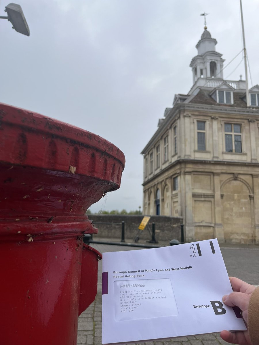 🗳️ ✉️ So very pleased to post my vote in #KingsLynn for 🔸 John Crofts 🔸 Liberal Democrat Candidate for Norfolk Police & Crime Commissioner