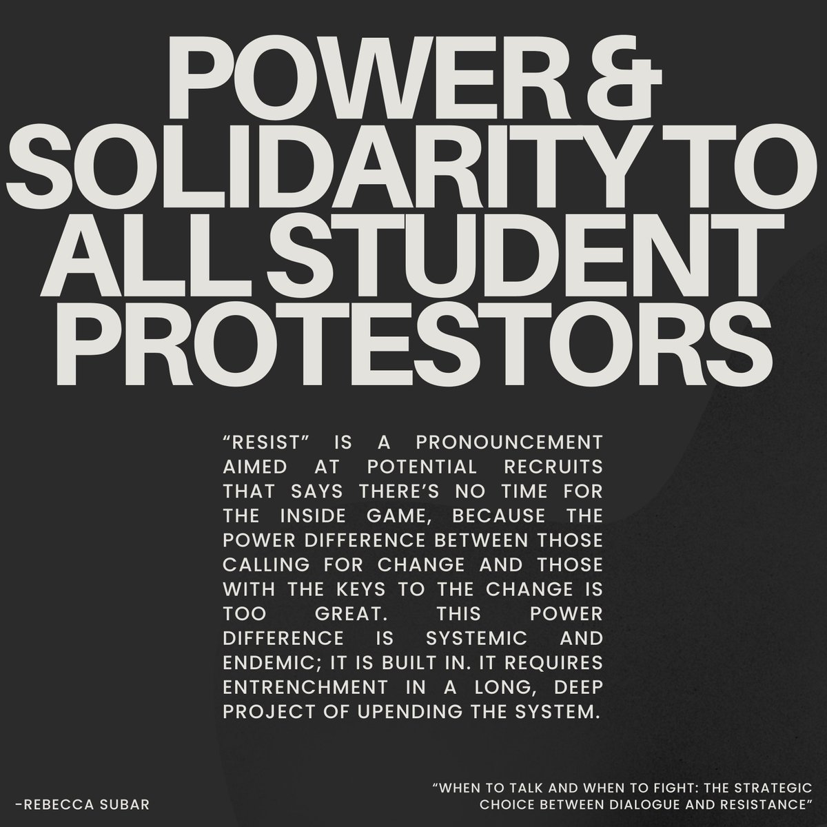 Power and solidarity to all student protesters.