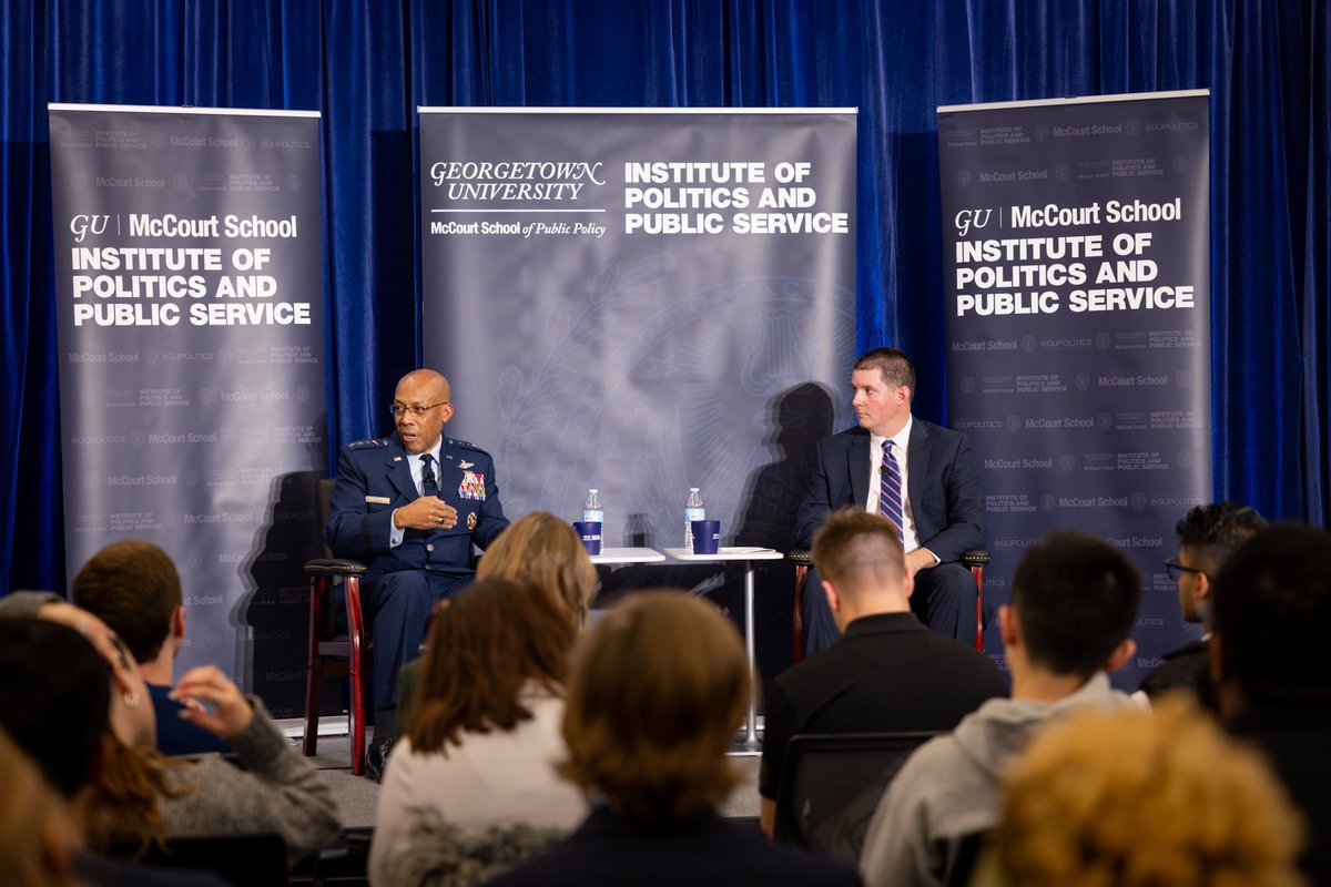 'Trust is the foundation of our profession. And part of that, my focus is not only maintaining the trust we have but to continue to build upon it.' — General Brown. Thank you @GenCQBrownJr and @DanLamothe for an insightful conversation on global conflict and defense today.