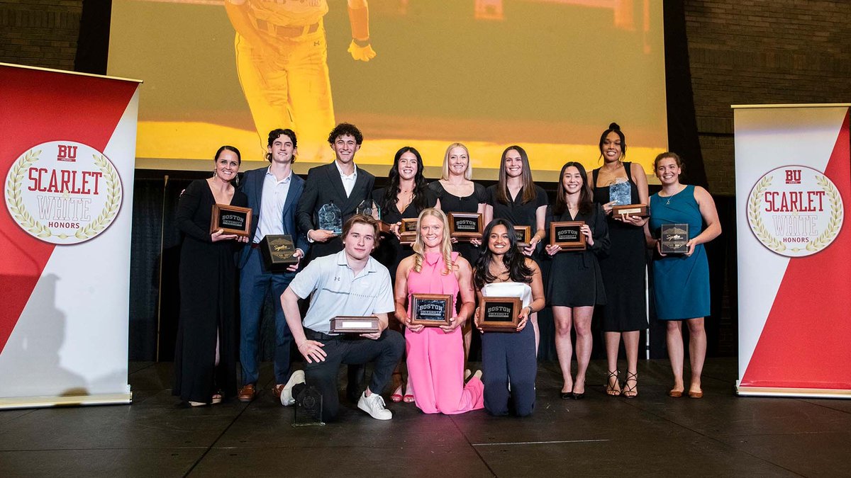 .@BUAthletics celebrated the incredible accomplishments of our Terrier athletes earlier this week at the annual Scarlet & White Honors. It celebrates the athletic, academic, and leadership achievements of student-athletes. #ProudtoBU 🎉 ❤️ 

 Read on ➡️ spr.ly/6011bQJJl