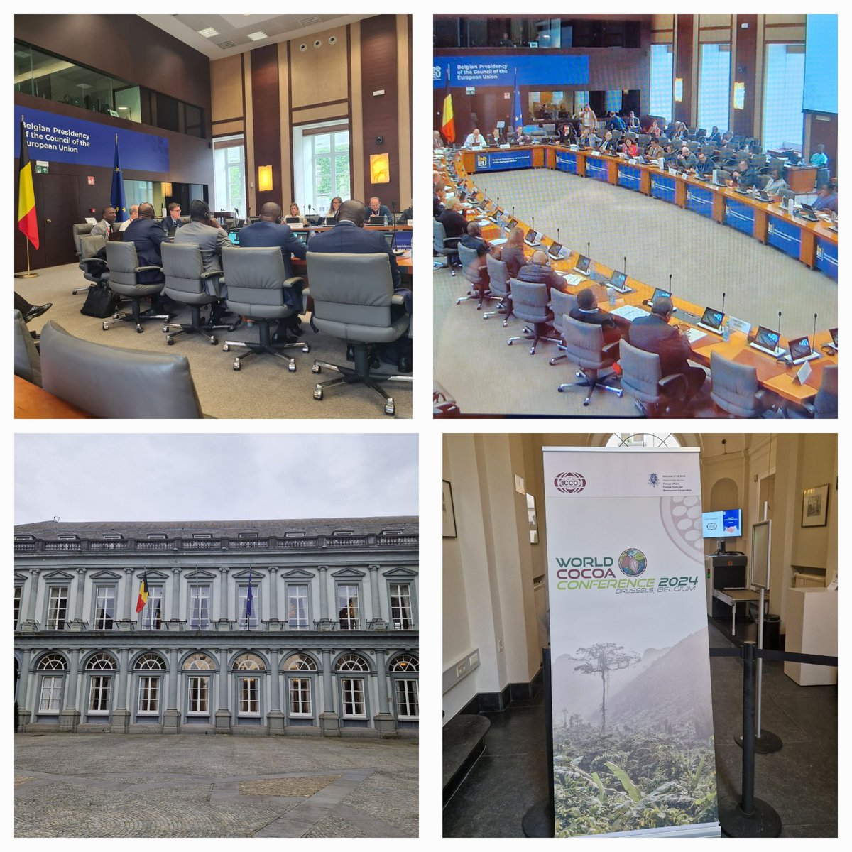 Le magnifique Palais d'Edmont @BelgiumMFA accueille la réunion ordinaire du Conseil @IntlCocoaOrg. Après la clôture (et le succès) de la @WorldCocoaConf, les membres de #ICCO continuent leur travaux visant à promouvoir la durabilité de la filière du cacao