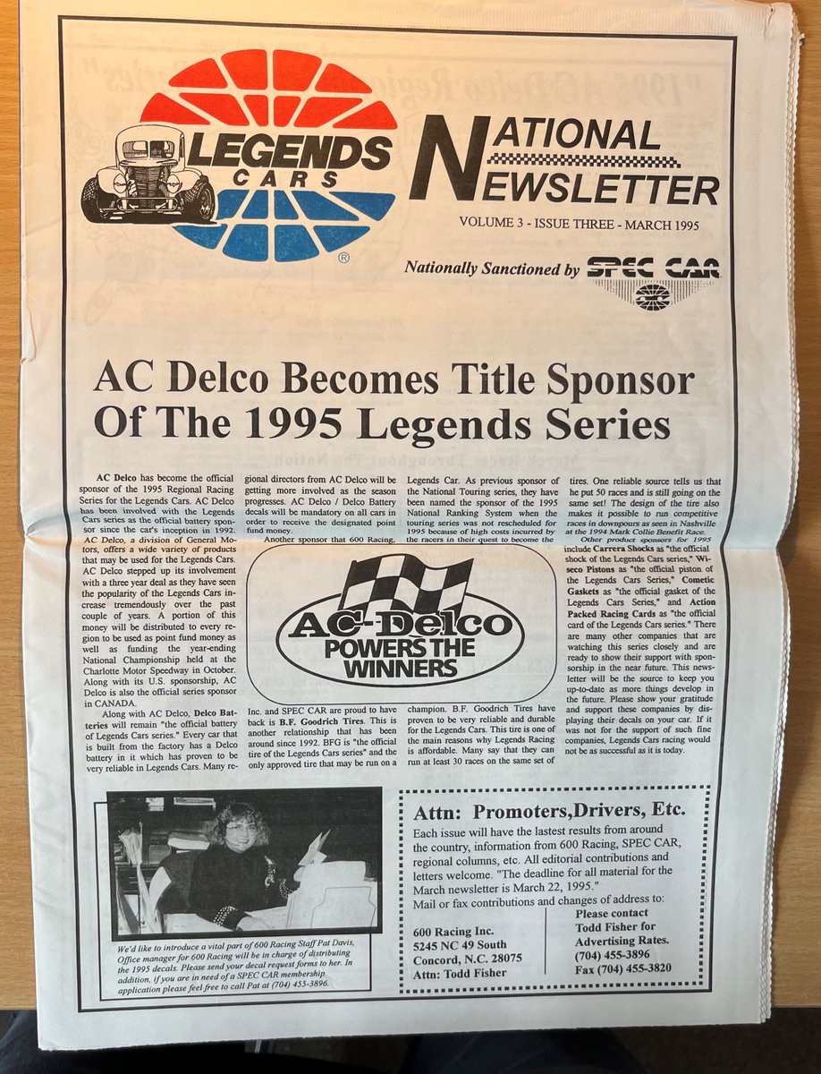 #ThrowbackThursday Legends Car National Newsletter issue 3 from March 1995! 
#motorsport #shorttrackracing