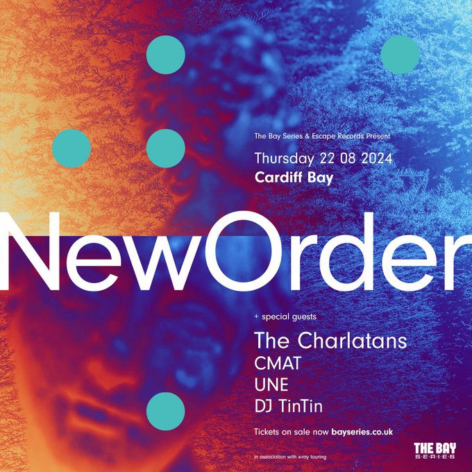 Our Cardiff show with @neworder…. Now with added @cmatbaby @weareUNE & DJ Tin Tin Tickets right here thecharlatans.net/events/2024-08… 🏴󠁧󠁢󠁷󠁬󠁳󠁿
