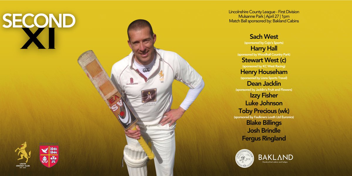 Here's how our Second XI will line up this Saturday for their trip to Nettleham, where they'll be hoping to bounce back from a difficult opening fixture with a win.