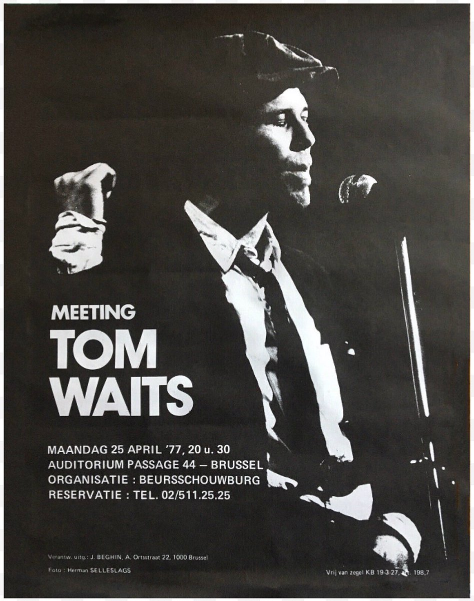 OTD ✨️ 

April 25, 1977 Auditorium du Passage 44, Brussels, BEL

#TomWaits