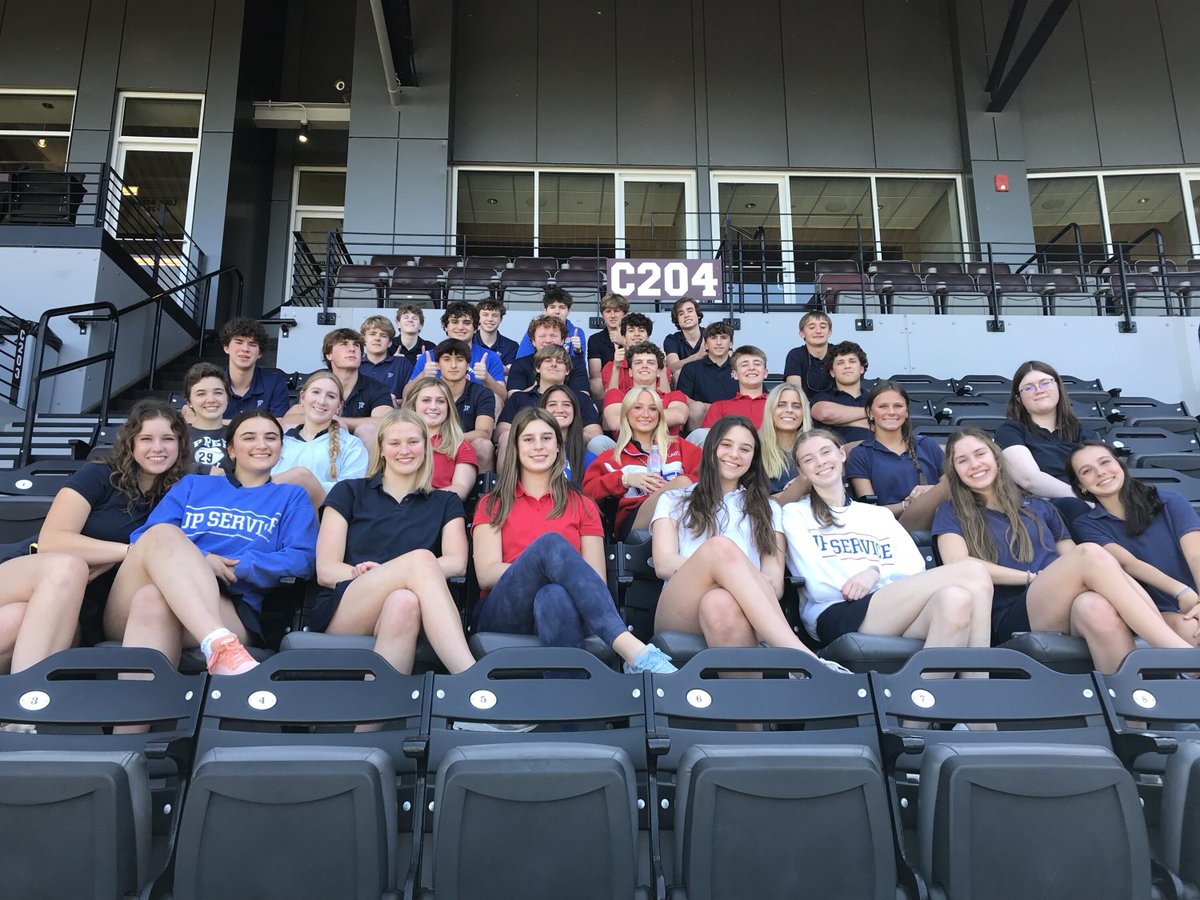 Jackson Prep juniors visited Mississippi State University earlier this week. After a long day of touring the campus, the students took a welcomed break in club-level seating at Dudy Noble Field.