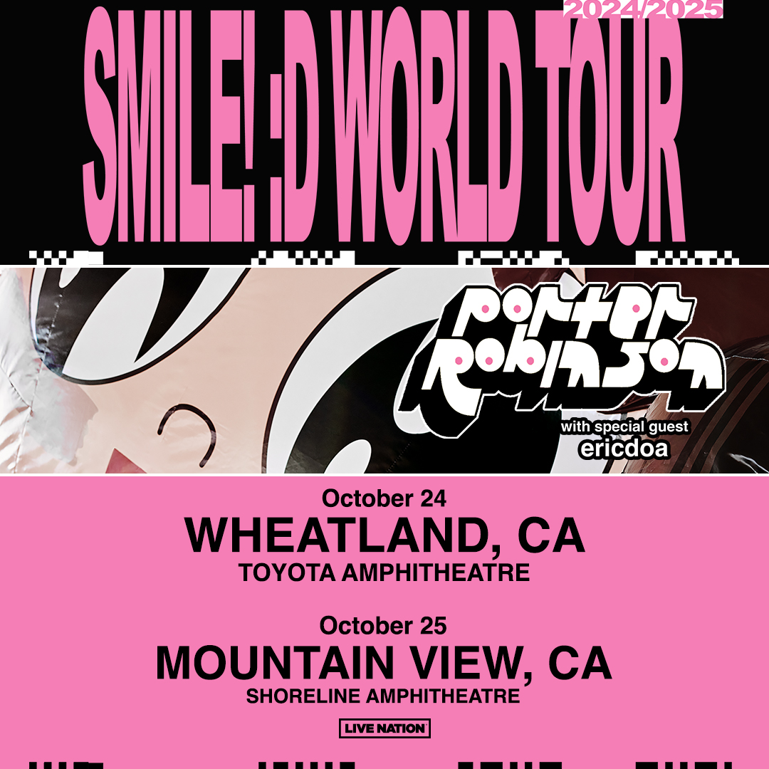 JUST ANNOUNCED 🩷 @porterrobinson is bringing the SMILE! :D World Tour to @ToyotaAmp on 10/24 + @ShorelineAmp on 10/25 🌟 Sign up for presale access starting 4/30: t.dostuffmedia.com/t/c/s/143698