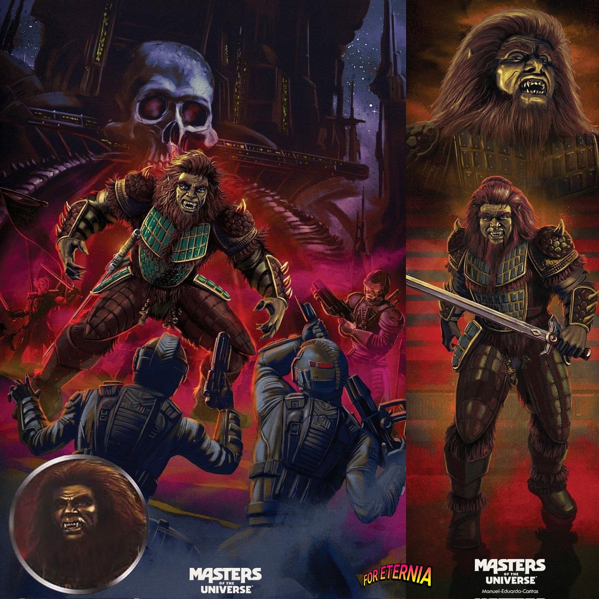 A better look at the packaging artwork for the upcoming Masterverse 'Masters of the Universe' (1987) Live-Action Film BEAST MAN figure by artist Eamon O'Donoghue (@Eamon_ ) 🎨 and courtesy of packaging designer Roy Juarez.
#MastersoftheUniverse #Motu #Masterverse #MotuMovie