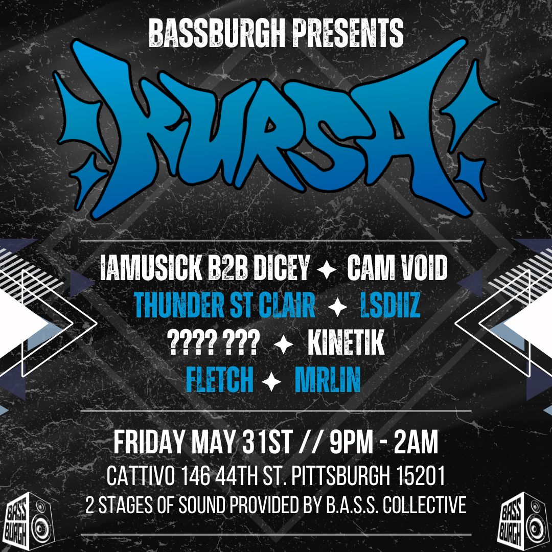 Announcement #2 this week is dubstep legend Kursa!! Featuring a stacked local support lineup across 2 stages of sound. Tickets are on sale now 🤟