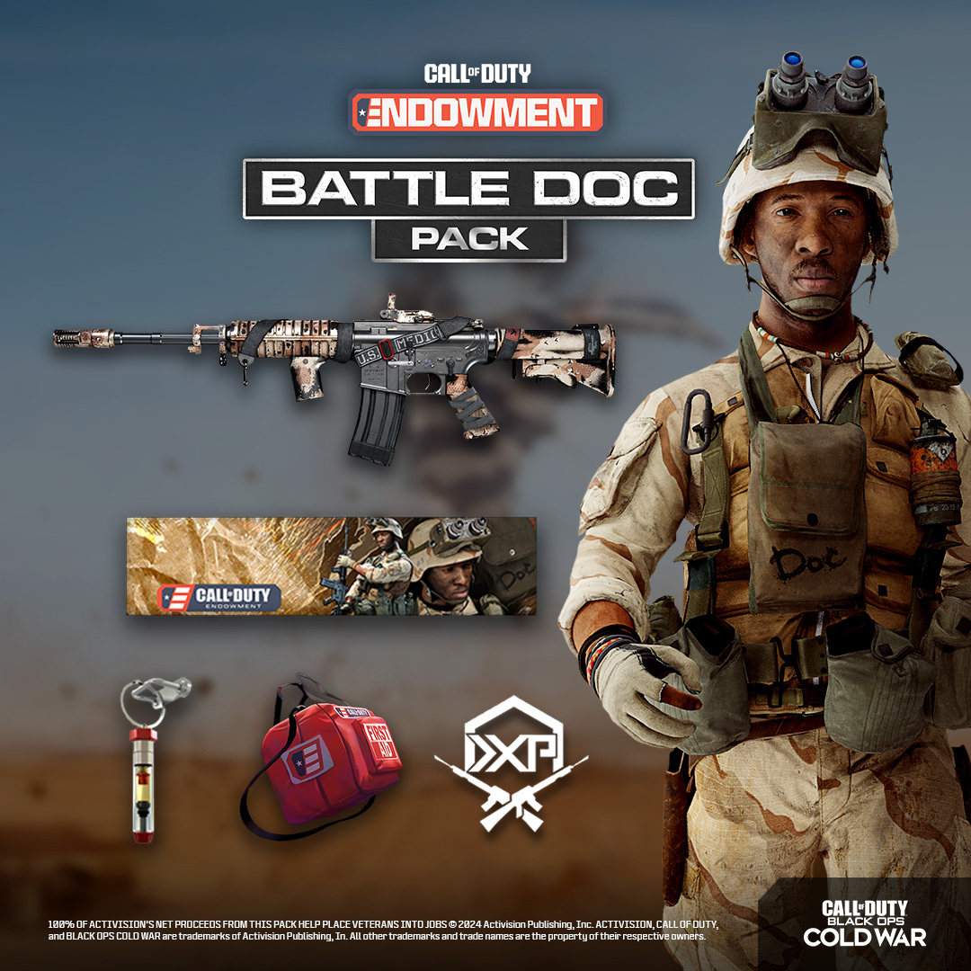 The final #LegacyLoadout goes to the Call of Duty Endowment Battle Doc Pack, available in @CallofDuty  Black Ops Cold War, which honors military medics and hospital corpsmen! Let us know your guesses on what's dropping next from the Endowment. 👀