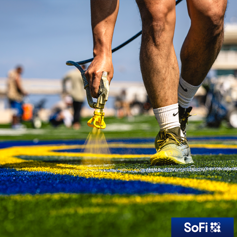 RamsNFL's tweet photo. We put a football field ON THE BEACH.