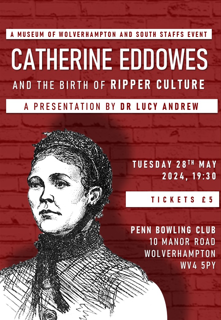 The Museum of Wolverhampton & South Staffordshire (@museumofwvandss) on Twitter photo Join us on 28/5 to learn about Wolverhampton-born Catherine Eddowes. Sadly known for being one of Jack the Ripper's 5 victims, there was far more to her life than her tragic end. <a href="/LucyVAndrew/">Dr Lucy Andrew</a> will look at Kate's life and the birth of "Ripper Culture".
ticketstripe.com/events/8663104… Join us on 28/5 to learn about Wolverhampton-born Catherine Eddowes. Sadly known for being one of Jack the Ripper's 5 victims, there was far more to her life than her tragic end. <a href="/LucyVAndrew/">Dr Lucy Andrew</a> will look at Kate's life and the birth of "Ripper Culture".
ticketstripe.com/events/8663104…