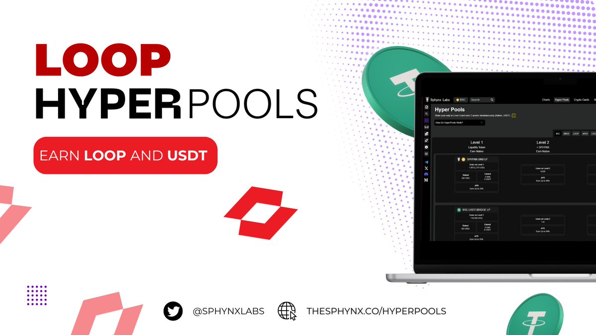 The Loop Hyper Pools are one of the best ways to earn natives like $LOOP and USDT. Don't miss out if you are an avid fan of the @LoopNetwork3 project or love earning in general. 🔮🧪