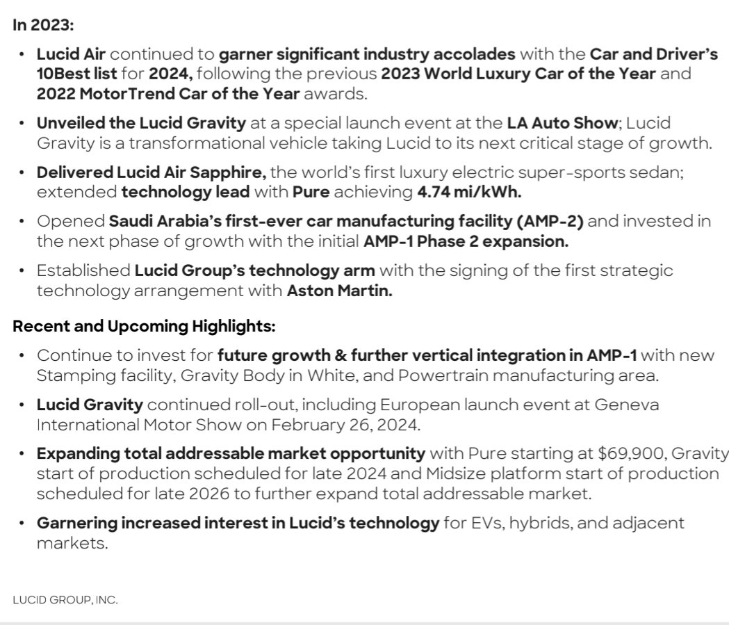 To answer repeated questions for upcoming earnings call.  @LucidMotors $lcid #lucidair #lucidgravity