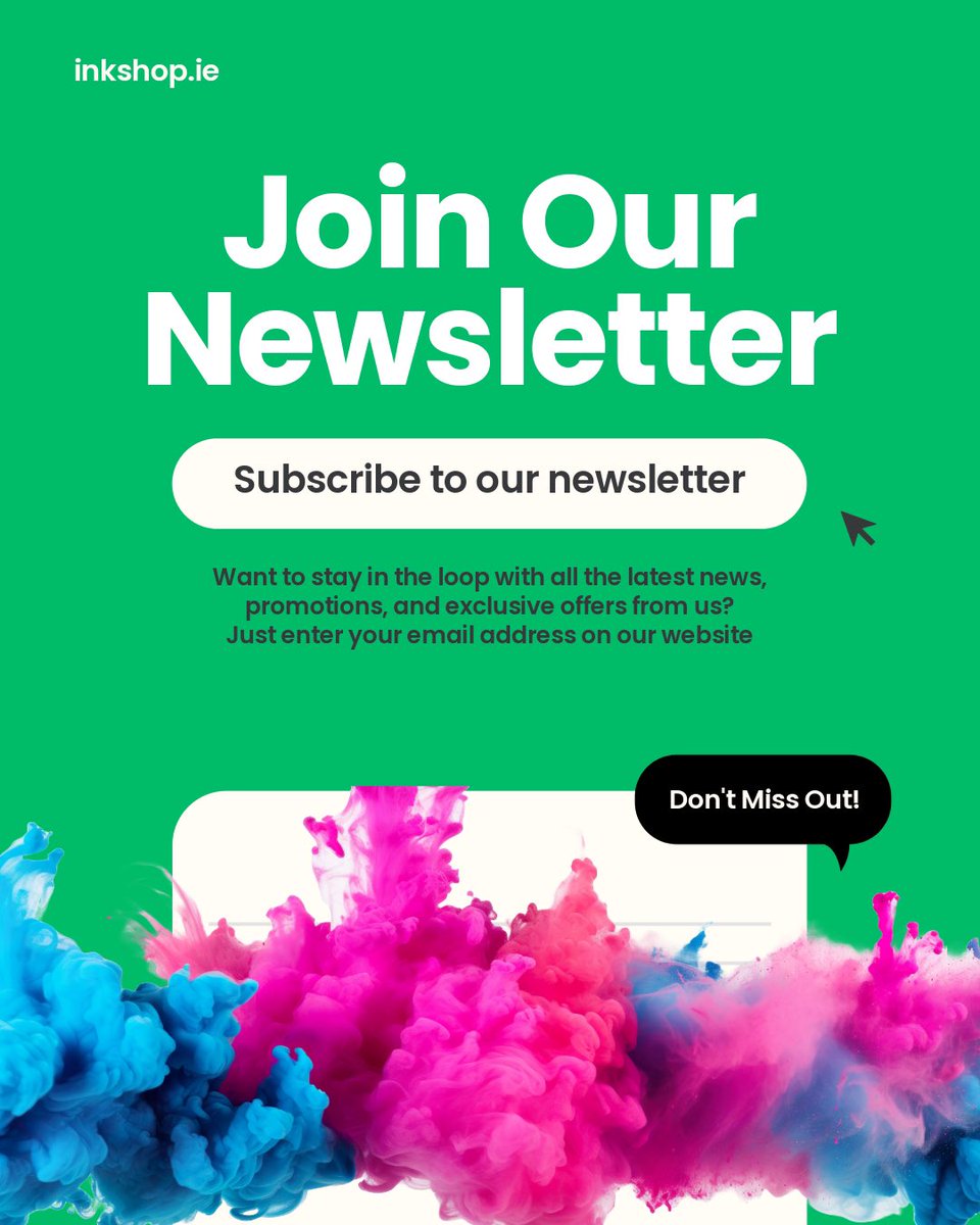 InkshopI's tweet photo. ๐ง Subscribe to our new email newsletter.
๐ Get quick access to sales and discounts!
๐ We also publish helpful articles.
โ
Visit https://t.co/W9FcskZ93t and subscribe.
#corkbusiness #printerink #printinghelp #canonprinter #epsonink #brotherink https://t.co/uEo7OKrQO7