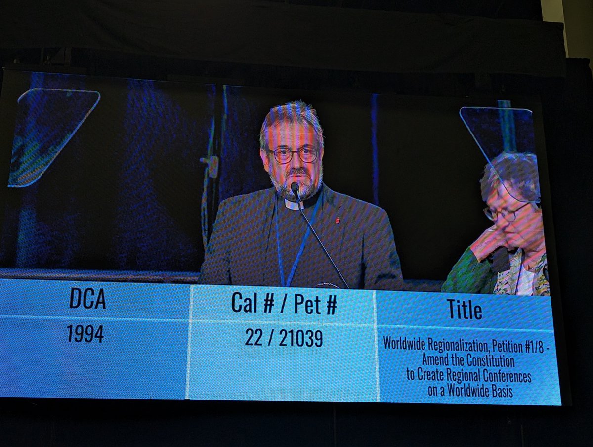 KY_UMC's tweet photo. World Wide Regionalization Petition #1/8 to amend the constitution to create Regional Conferences on a worldwide basis is now before the floor for debate and discussion. #UMCGC #Regionalization #ConstitutionalMatters https://t.co/qvudpMPOIj