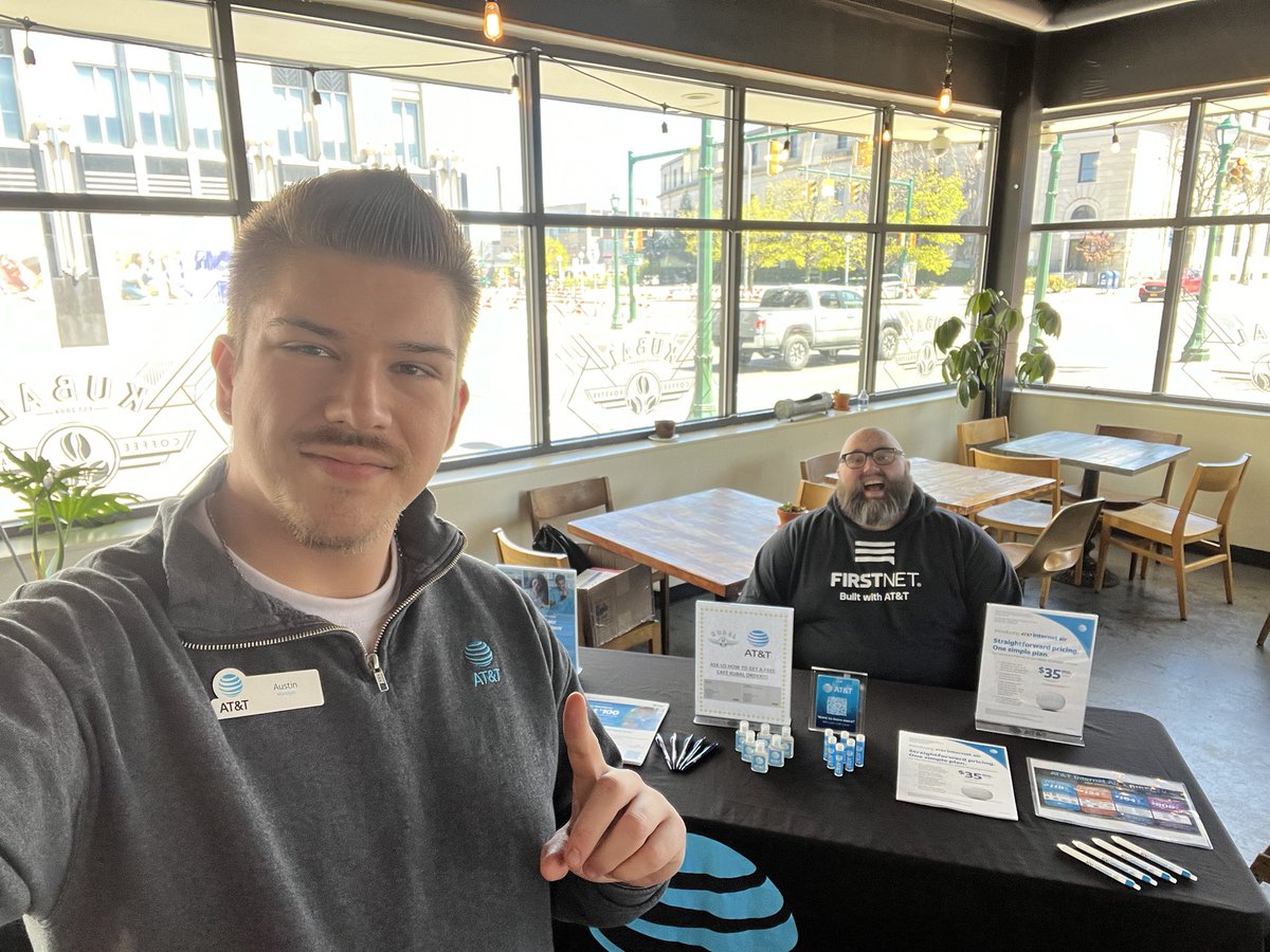 Thank you to Cafe Kubal for letting Jeremy and I set up at your downtown location to spread the AIA word and all our amazing customer offers! ☀️🪴☕️ @keroninc @marcellobenny @Kthompson0313 @att_dre @angels_candie
