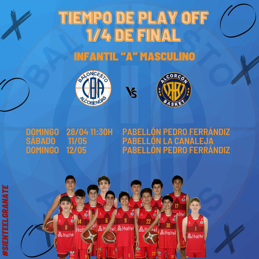 cbalcobendas's tweet photo. #PlayoffCBA
¡Una semana más llegan los PlayOff! 💥💥
El fin de semana se pone interesante con los 1/8 de final del #CadeteF1ºaño #Sub22 y con los 1/4 de final del #InfantilAF#InfantilF1ºaño #InfantilAMasc 💪🏼
¿Os los vais a perder?😱
Nos vemos en el Antela 👏🏼 https://t.co/zW0OIPEZeU