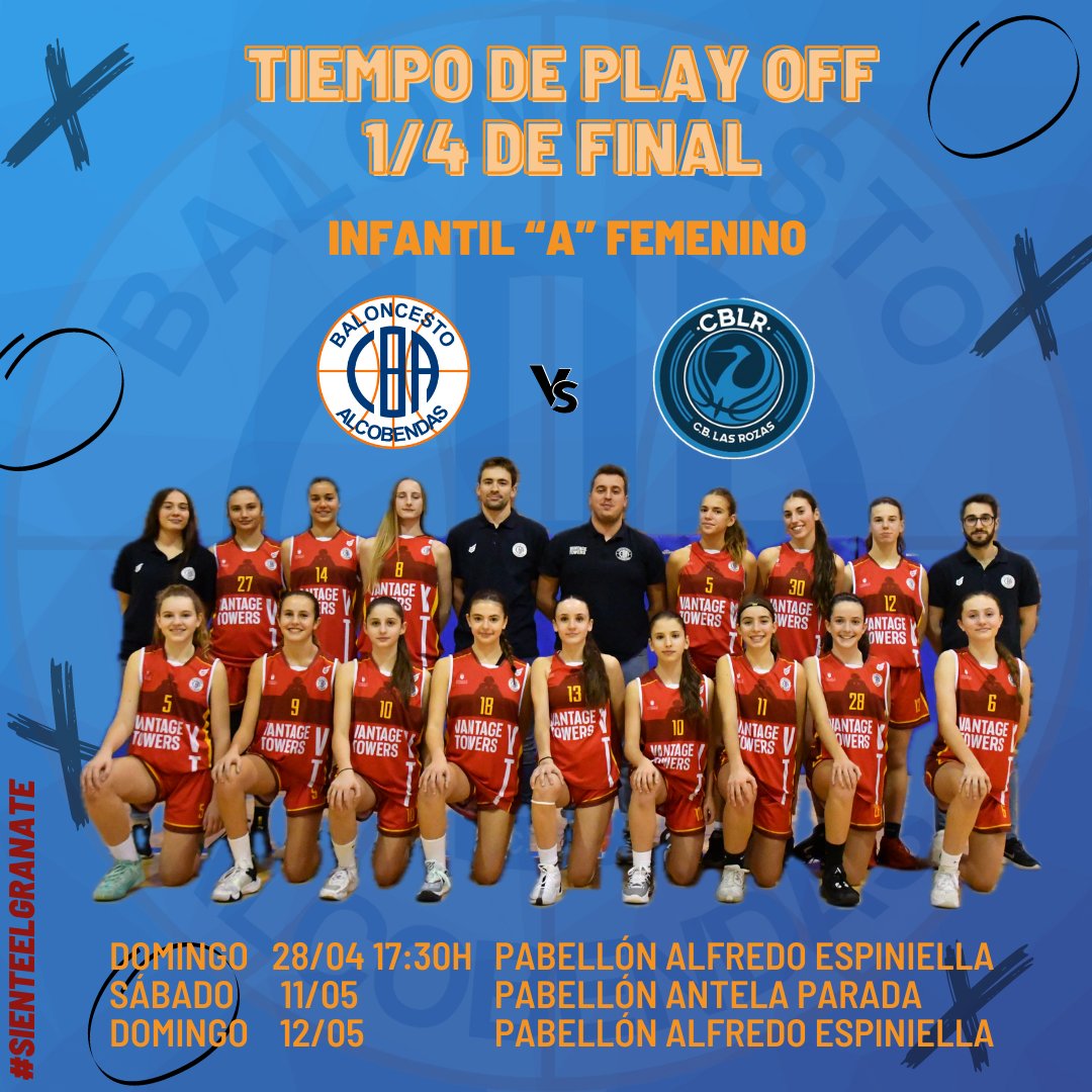 cbalcobendas's tweet photo. #PlayoffCBA
¡Una semana más llegan los PlayOff! 💥💥
El fin de semana se pone interesante con los 1/8 de final del #CadeteF1ºaño #Sub22 y con los 1/4 de final del #InfantilAF#InfantilF1ºaño #InfantilAMasc 💪🏼
¿Os los vais a perder?😱
Nos vemos en el Antela 👏🏼 https://t.co/zW0OIPEZeU