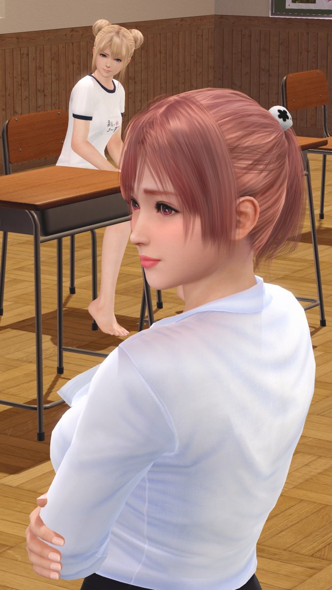 DOAFOS's tweet photo. 「あ、あの、ほのか先生は好きな人とキスをしたことがあるのでしょうか」
「ナイショ……です」
#こはる #ほのか #マリー #SSRラブリー・モード #SSRシークレットクラス #SR隊員用体操着 #DOAXVV https://t.co/U6IUyiz4ec