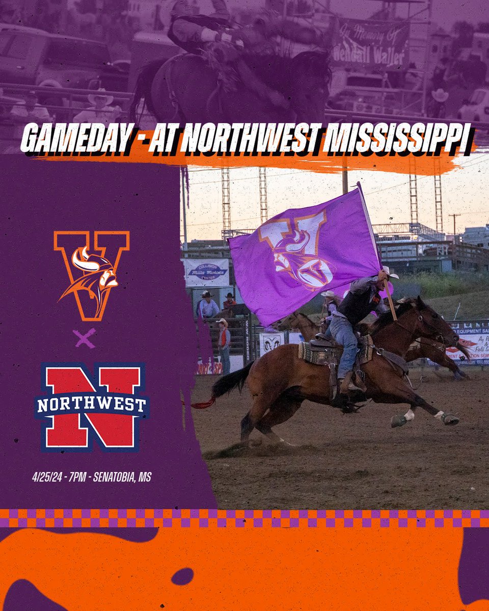 #mvcgameday Viking rodeo teams open the final regular season competition at Northwest Mississippi beginning at 7pm! Good luck & #valleywillroll