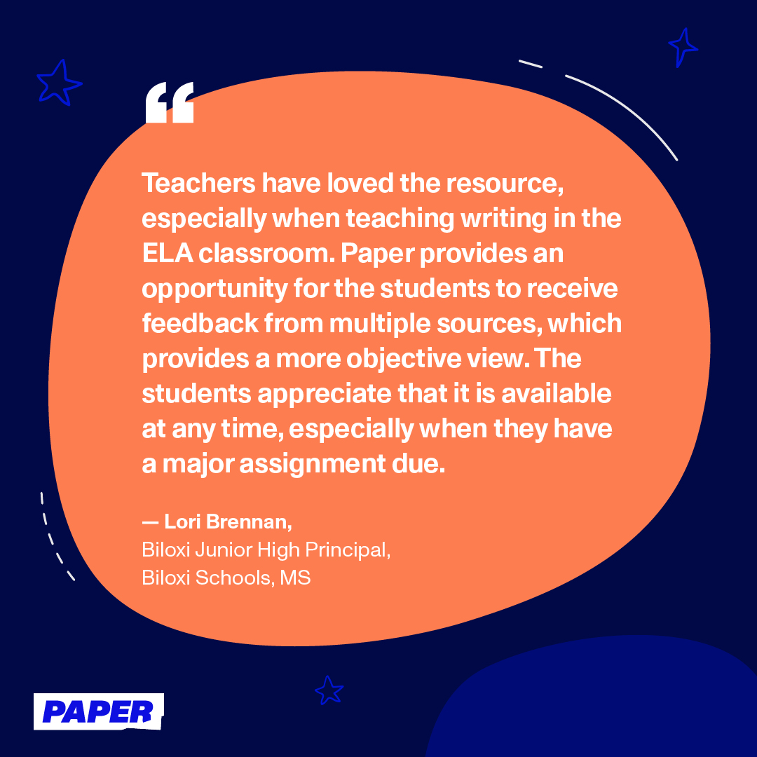 We love seeing educators harness Paper's Live Help, Review Center, and Paper Missions in and out of the classroom. 🧡📙 @BiloxiSchools @MissDeptEd #edutwitter #edtech