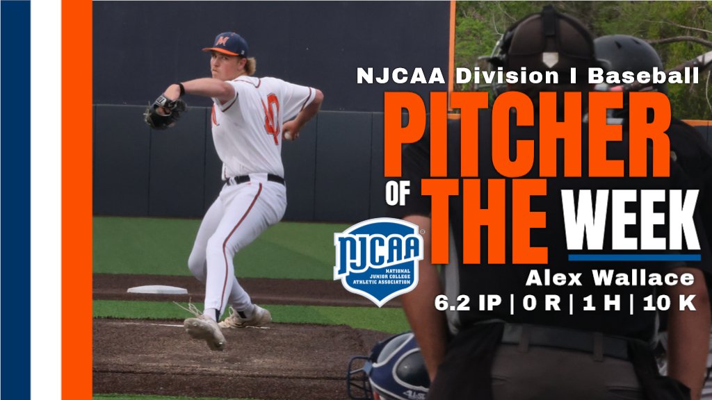 Congratulations to Alex Wallace, the NJCAA Division I Baseball Pitcher of the Week! Alex pitched 6.2 innings against Hill, allowing 1 hit and 2 walks while striking out 10 to lead the Highlanders to a 9-0 victory! #GoLanders #ContinuingTheLegacy