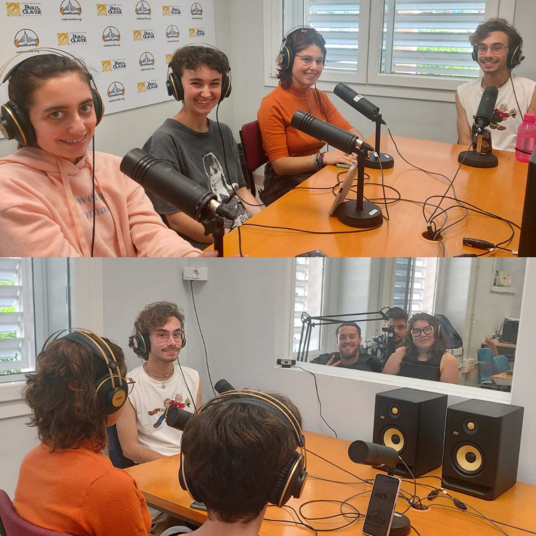 #Hoy grabamos nuevo episodio de 'Onda Olimpo' Aquí podéis poner caras a las magníficas voces oídas en nuestro teatro radiofónico de la mano de @FurorBacTeatro ¡Imperdible! @f_humanidades @fundacionupo