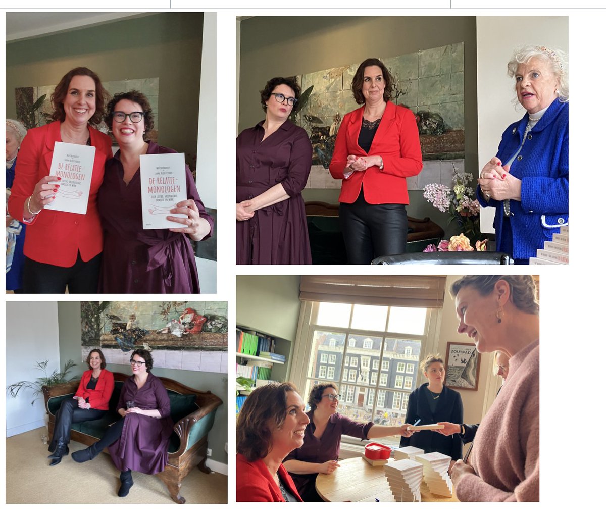 Jolan Douwes (@jolandouwes) on Twitter photo Vrolijk en feestelijk was de lancering van het boek ‘De relatiemonologen’. Familietherapeut Else-Marie van den Eerenbeemt kreeg het eerste exemplaar van <a href="/MapOberndorff/">Map Oberndorff</a> en <a href="/sannekloos/">Sanne Kloosterboer</a>, uitgegeven bij @BalansBoeken. lnkd.in/dzxsdSU7 Vrolijk en feestelijk was de lancering van het boek ‘De relatiemonologen’. Familietherapeut Else-Marie van den Eerenbeemt kreeg het eerste exemplaar van <a href="/MapOberndorff/">Map Oberndorff</a> en <a href="/sannekloos/">Sanne Kloosterboer</a>, uitgegeven bij @BalansBoeken. lnkd.in/dzxsdSU7