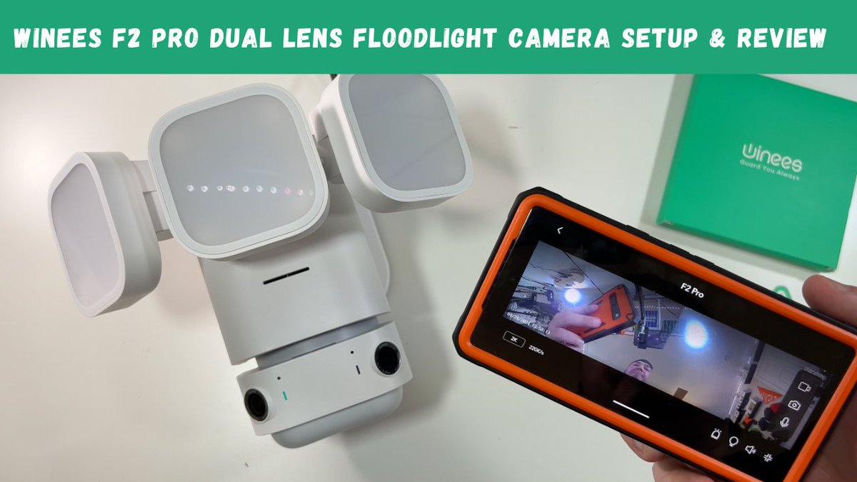 Today we setup and review the #Winees F2 Pro Floodlight Cam. This is a #duallens, 2K Resolution #SecurityCamera with an ultra bright 3,000 lumens floodlight. See the full setup process as well as the quality from these dual lens cameras in our review. youtu.be/aS4I9oLZkzA