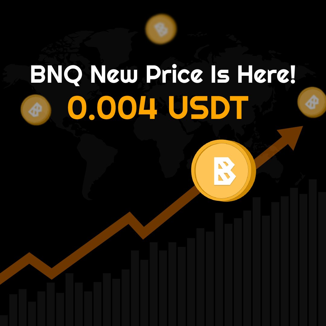 The new price for the BNQ Token is here! 💸
The third price hike, with the new price of 0.004 USDT. 📈

Get your BNQs here: bitnasdaq.com/buy-bnq

#bitnasdaq #bnq #usdt #pricehike #cryptoprice #CryptoVerse