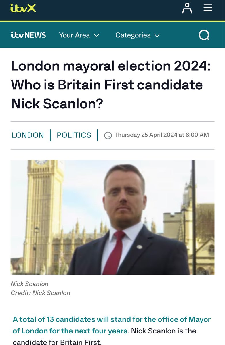 London mayoral election 2024: Who is Britain First candidate Nick Scanlon? itv.com/news/london/20…