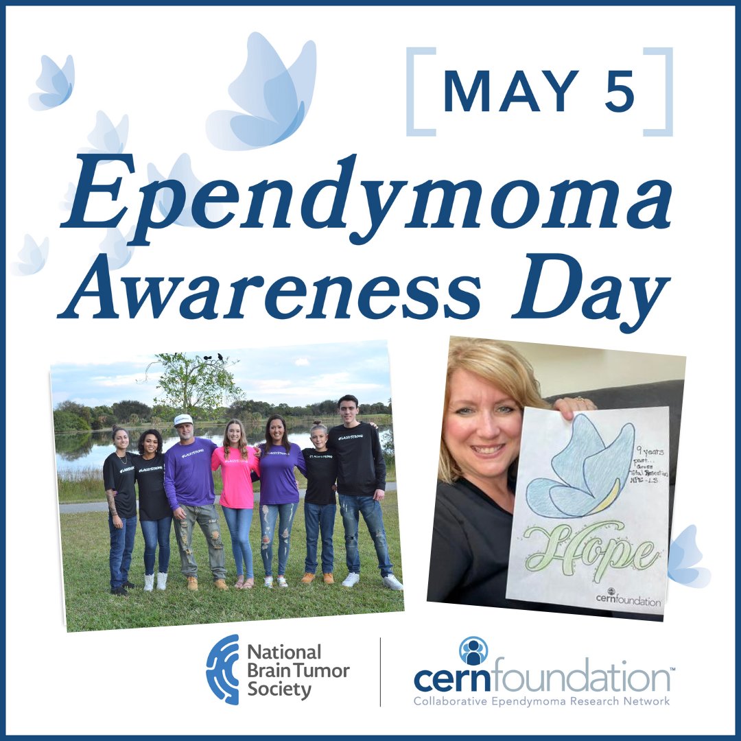 This year Ependymoma Awareness Day will be held on May 5. Get involved by hosting an awareness event in your community or participating in a butterfly art activity at home! Learn more: cern-foundation.org/awareness/even… #CERNButterfly #epENDymoma #BTAM #EpendymomaAwarenessDay
