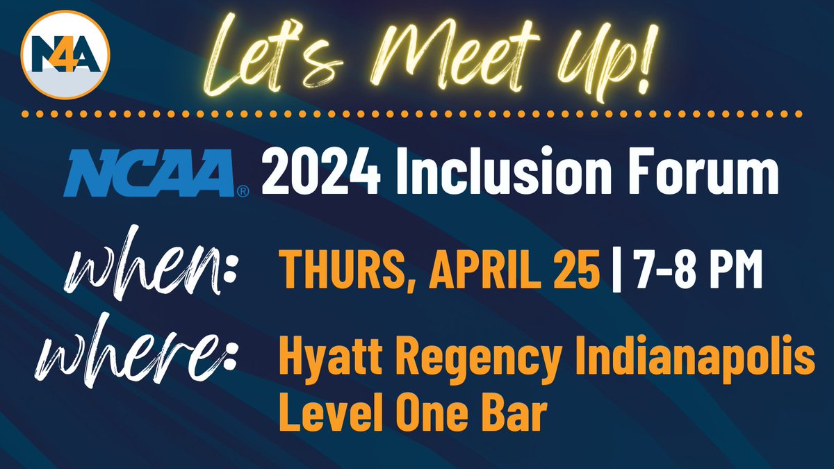 N4A Members who are attending the NCAA Inclusion Forum - come connect today! See you @7PM ET! RSVP below. #WeAreN4A ow.ly/kIVH50R6UBT