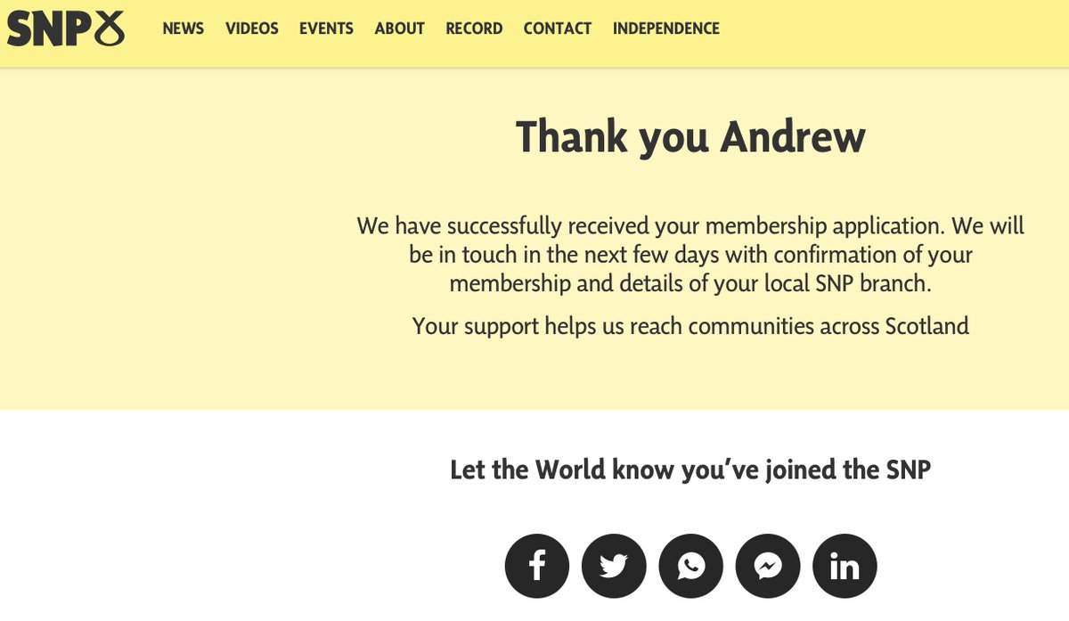 It's happening... Ditched Greens just re-joined @theSNP Nothing else matters but Independence... NOTHING :)