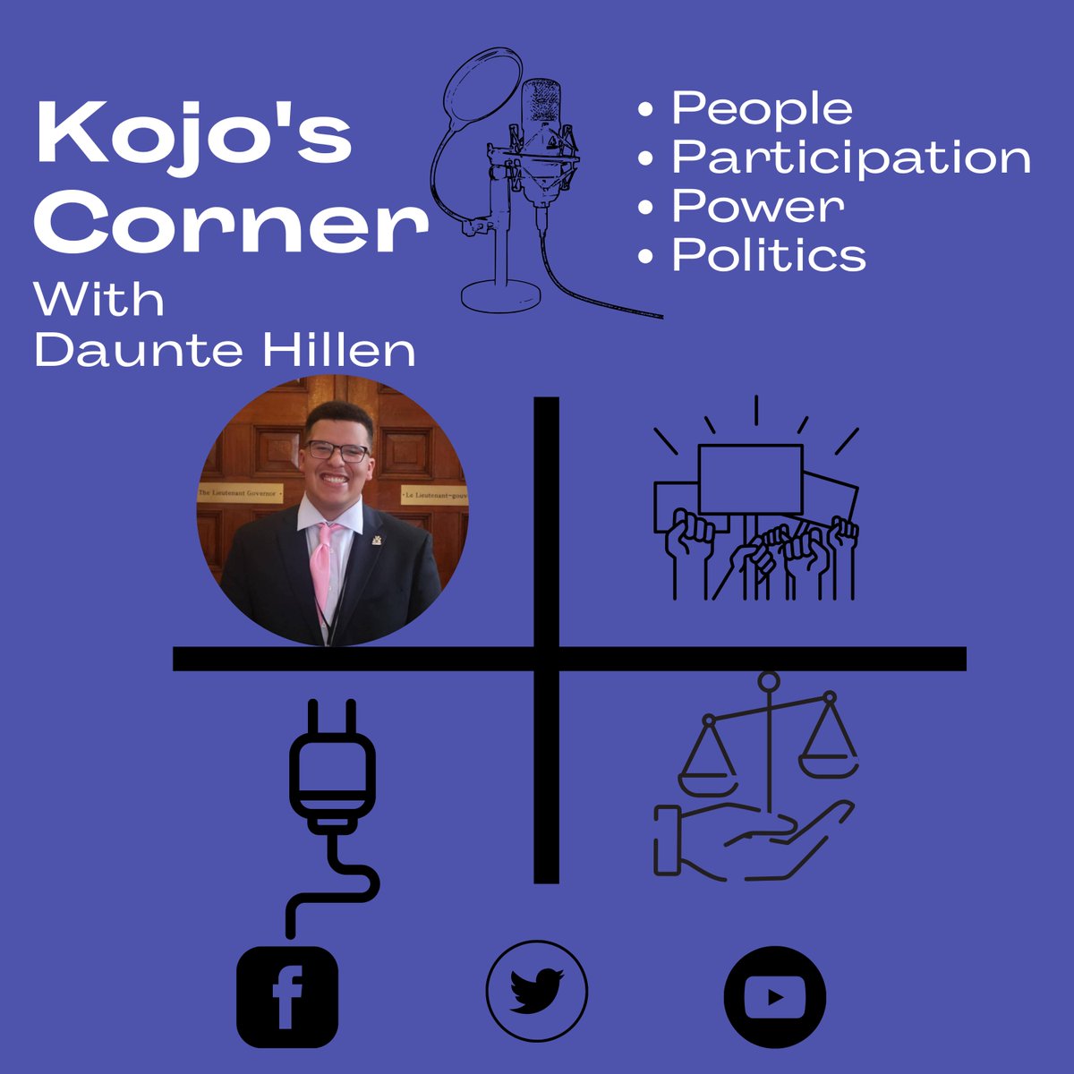 Episode 7 of #KojosCorner is tomorrow, April 26th,  5pm-6 pm.  We are talking with Daunte Hillen about
👍Young people & civic engagement
👍Issues young people are dealing with
👍Young people and politics

Tune in on X & Youtube
youtube.com/@KojosCorner-g…
#HamOnt #onpoli #podcast