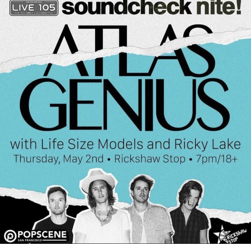 whoisrickylake's tweet photo. May 2nd we finna be on one at the @rickshawstopsf 
Shoutouts @live105fm and @AaronAxelsen 
(haven’t played with the full band in almost a year lol) https://t.co/v7K3oHC6XG