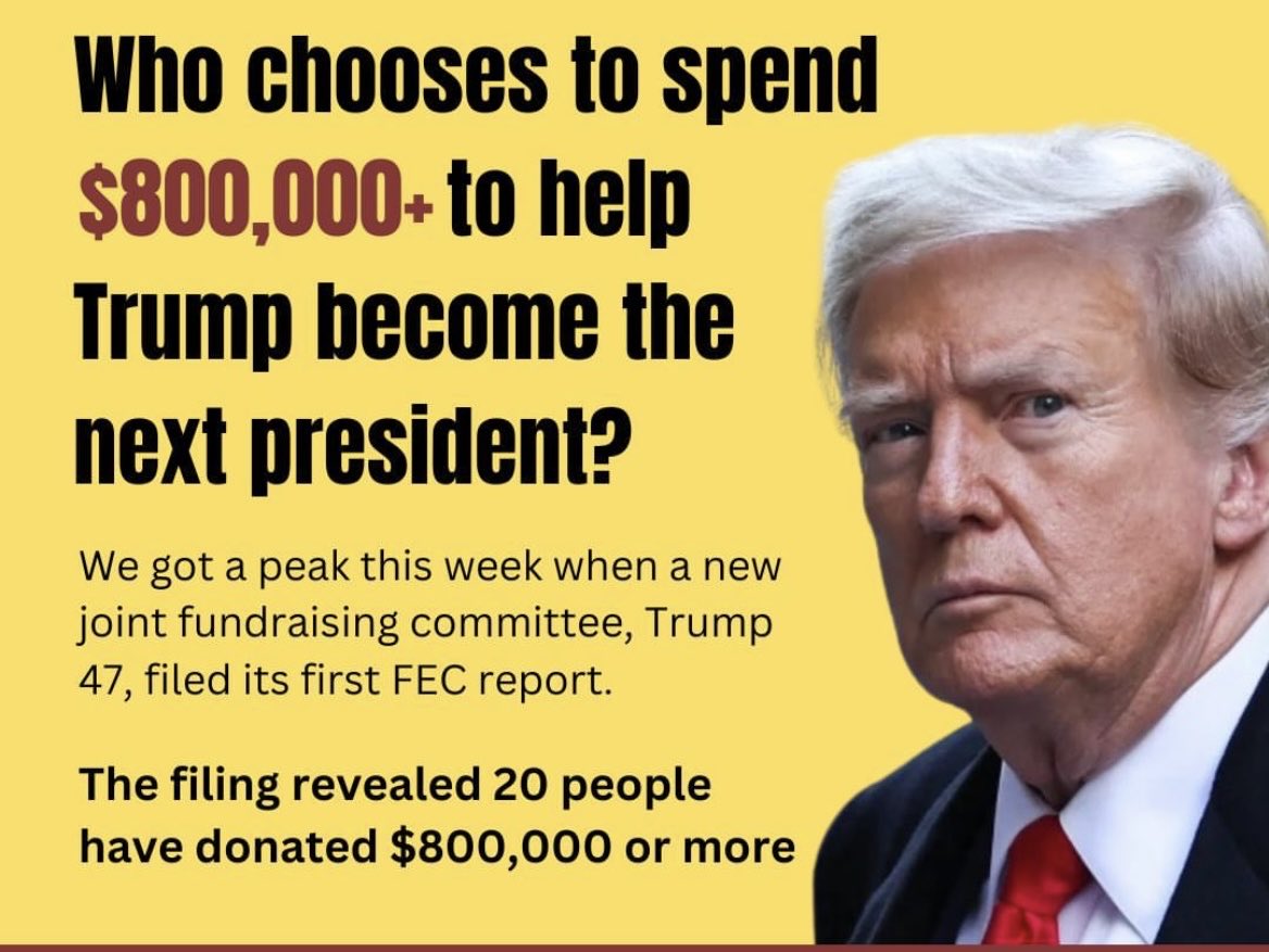 We deserve to know the 20 people that have a vested interest in Trump’s re-election. This group is definitely interested in another Tax Cut. His last tax cut cost 💲 the nation $2,000,000,000 dollars. We can’t afford Trump, he’s too detrimental to our fiscal future.