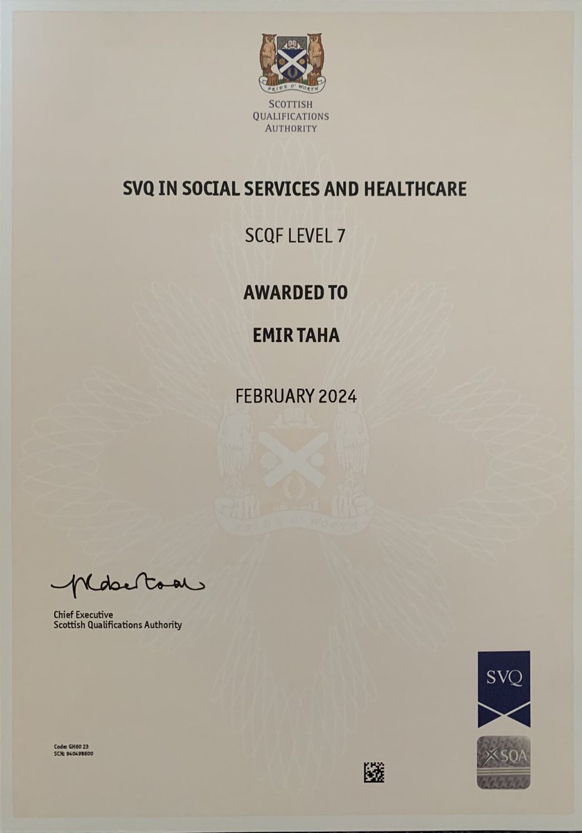 Emir_Taha01's tweet photo. Wee bit chuffed with myself. Received modern apprenticeship certificate today to go with my SVQ3. Managed to gain this in just over a year while working 2 jobs at the time and raising my 2 girls. So blessed to have this life 🙏 #Recovery #SVQ #RetrainTheBrain https://t.co/wLI41QllNf