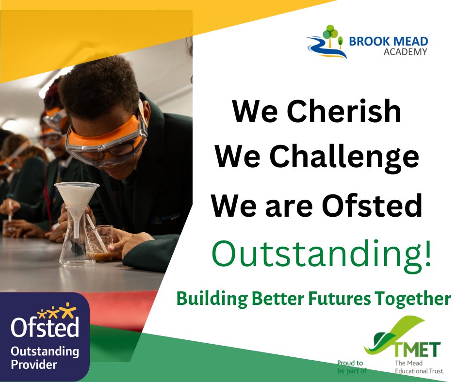 It is with immense pride that we are able to announce that Brook Mead Academy has received an 'Outstanding' rating in its first ever Ofsted inspection.