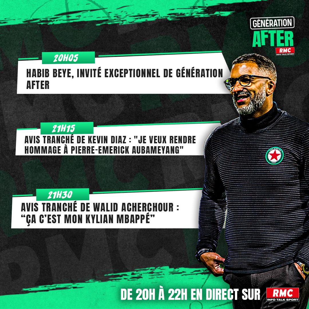 🎙️📷 Rendez-vous dès 20h00 sur RMC avec @BeyeHabib, invité exceptionnel de Génération After, @nicojamain,@kevindiaz11, @WalidAcherchour et @JenMendel