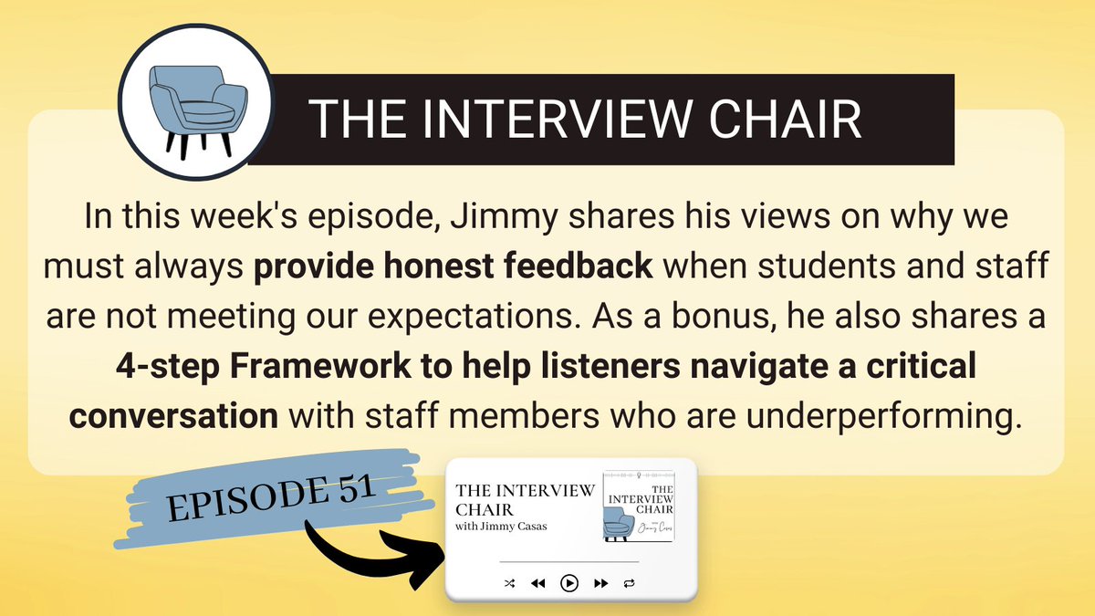 Check out the latest episode of #TheInterviewChair ➡️#51 Effective Educators Tell the Truth. #Culturize #Recalibrate